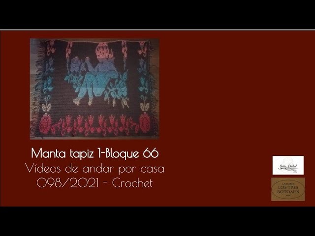 Vídeos de andar por casa 98.2021 - Manta de ganchillo en falso tapiz o mosaico - Bloque 66