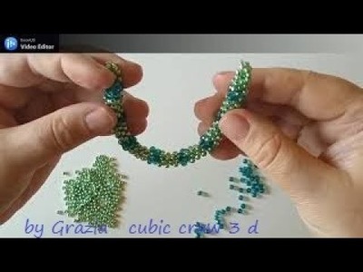Bracciale con la tecnica cubic craw 3d Sakura ( parte 2 )