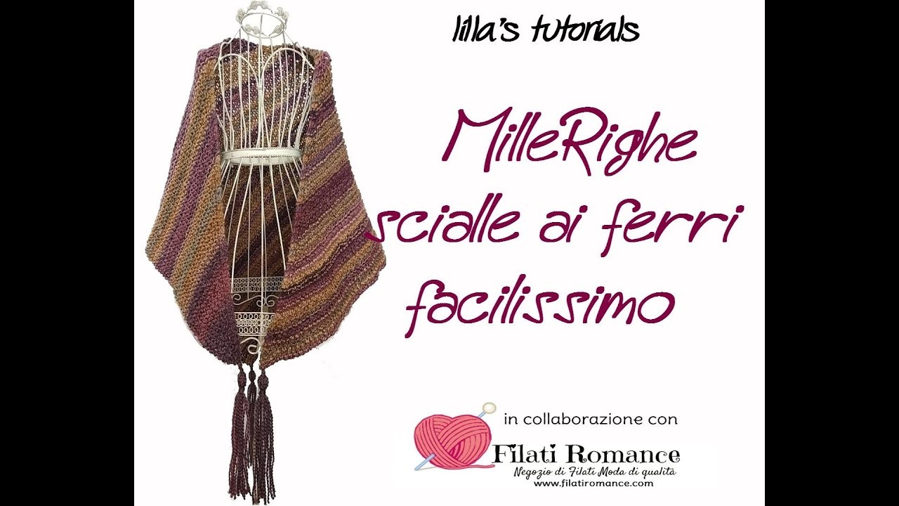 Scialle facilissimo ai ferri MilleRighe. in collaborazione con Filati Romance.com