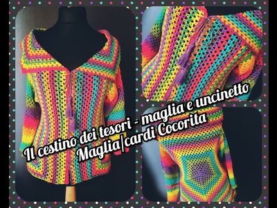 Uncinetto.Crochet Maglia.cardi Cocorita - pezzo unico, semplicissima, microfibra - tutte le misure!