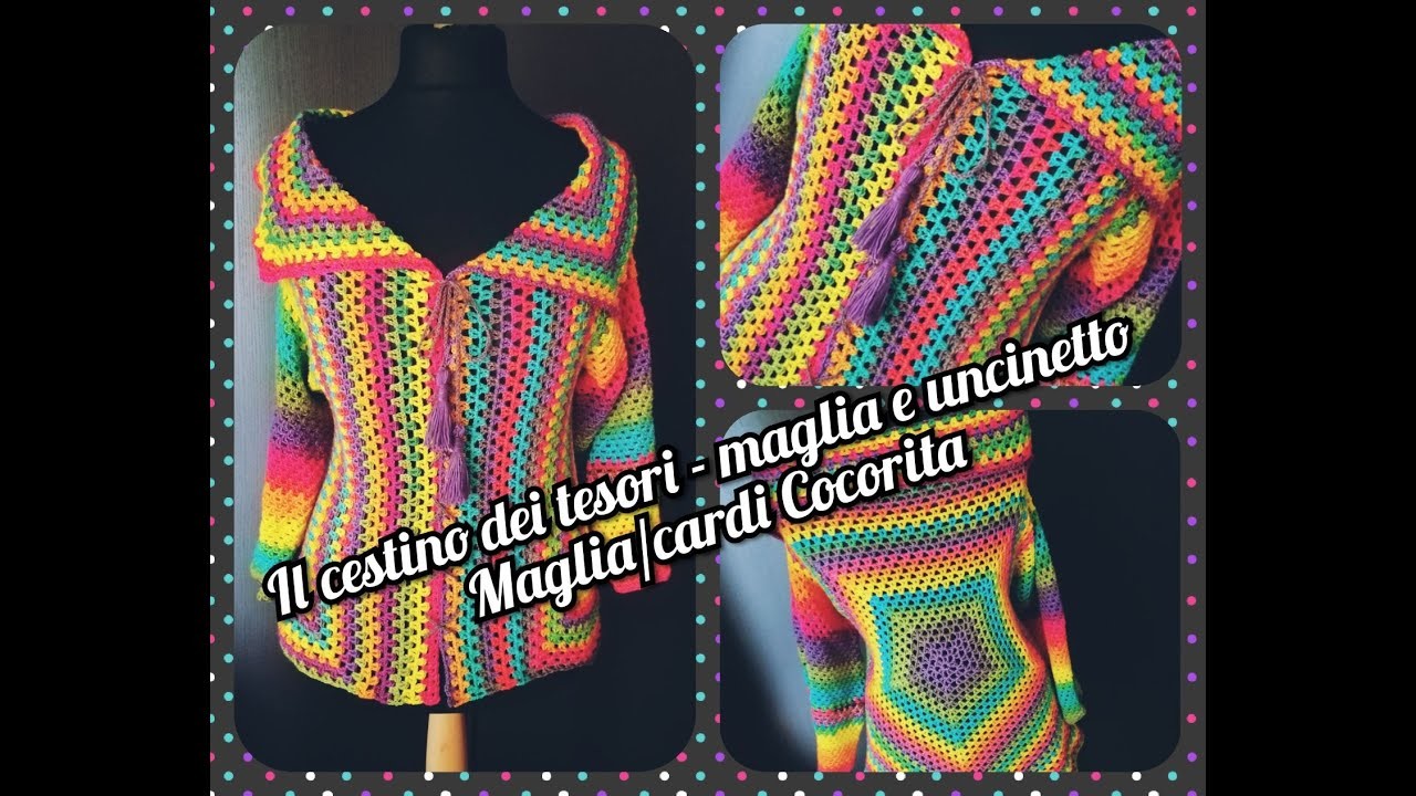 Uncinetto.Crochet Maglia.cardi Cocorita - pezzo unico, semplicissima, microfibra - tutte le misure!