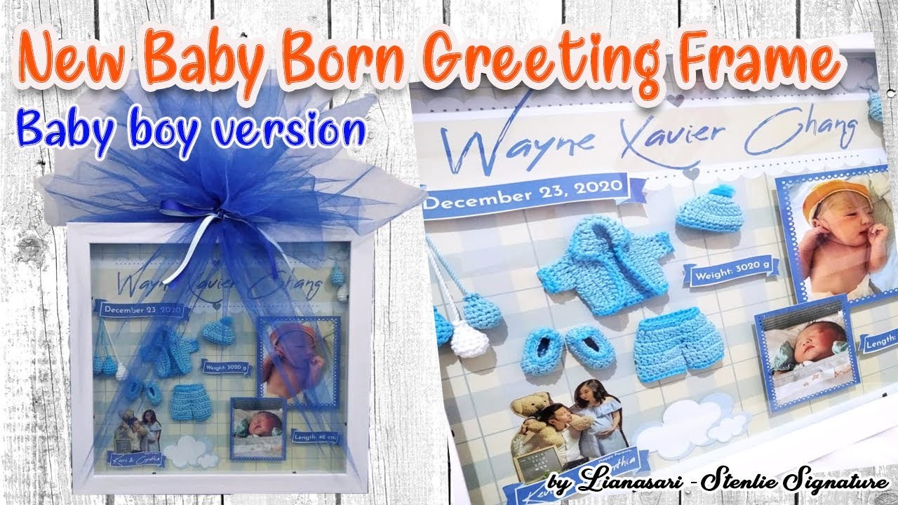 Crochet Gift.Greeting New Baby Born Frame - Merajut Ornamen untuk Bingkai Ucapan Selamat Newborn