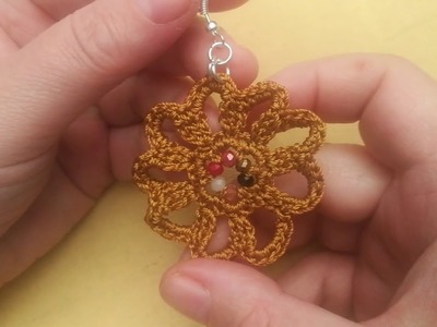 Orecchini in crochet autumn  gioielli tessili handmade