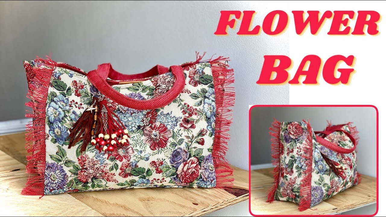FLOWER BAG | Come cucire una borsa fai da te in tessuto | Tutorial BORSA | DIY TUTORIAL BAG