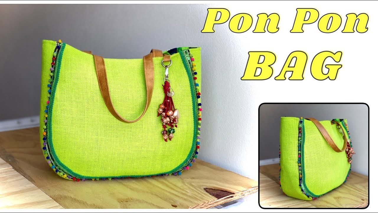 PON PON BAG | Tutorial BORSA fai da te in tessuto con cartamodello | DIY  fabric BAG tutorial