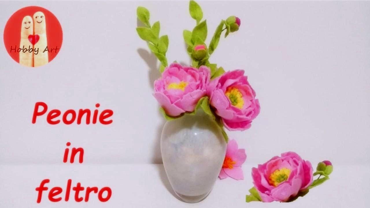 DIY Tutorial Fiore In Feltro Peonia - Felt Peony Flower Tutorial