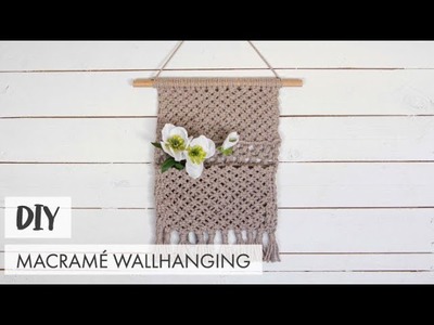 How to create a Macramé wall hanging with pocket  |  Wandbehang mit Tasche  |  tasca parete macramé