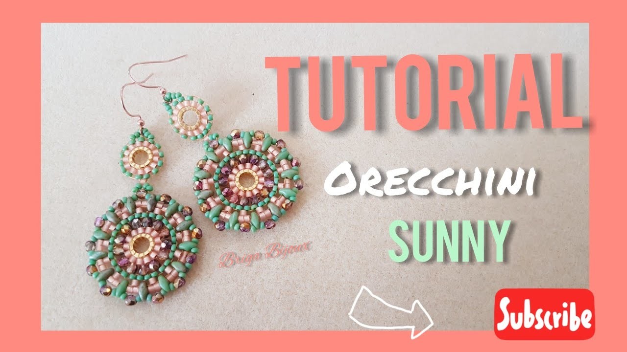 TUTORIAL orecchini brickstitch mix SUNNY rocaille e superduo - facili