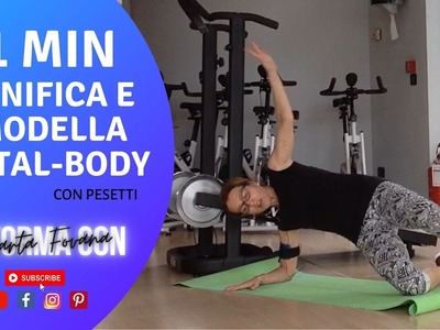 20 minute Workout. Circuito Esercizi TOTAL-BODY pesetti senza salti. Tonifica - Rassoda - Modella