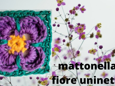 Tutorial fiore africano uncinetto mattonella crochet square flor