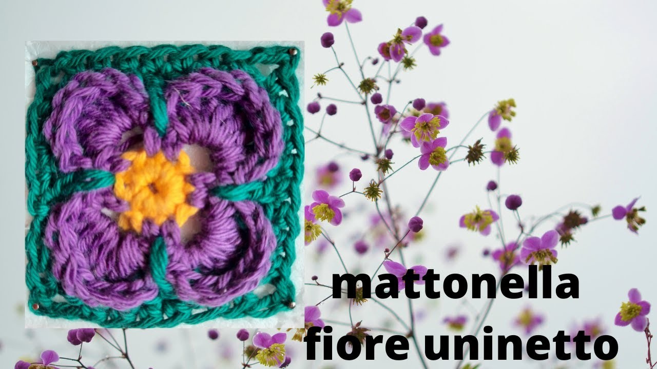 Tutorial fiore africano uncinetto mattonella crochet square flor
