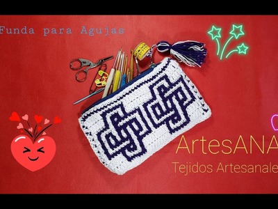 Funda para agujas con la tecnica Mosaic Crochet (muestra N:8) segunda parte