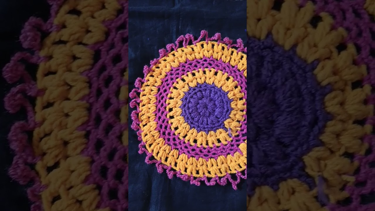 Woolen design. crochet rumal banane ka tarika.beautiful rumal.thal paros banane ka tarika