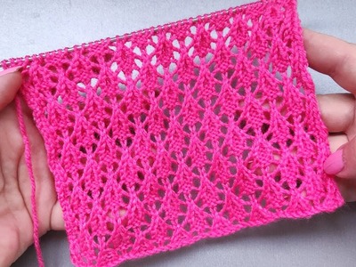 Lace Stitch Knit Pattern| Ajourmuster stricken| Punto traforato ai ferri | Punto calado a dos agujas
