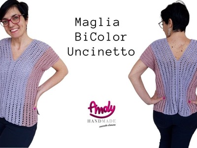 Tutorial Maglia Bicolor uncinetto facile