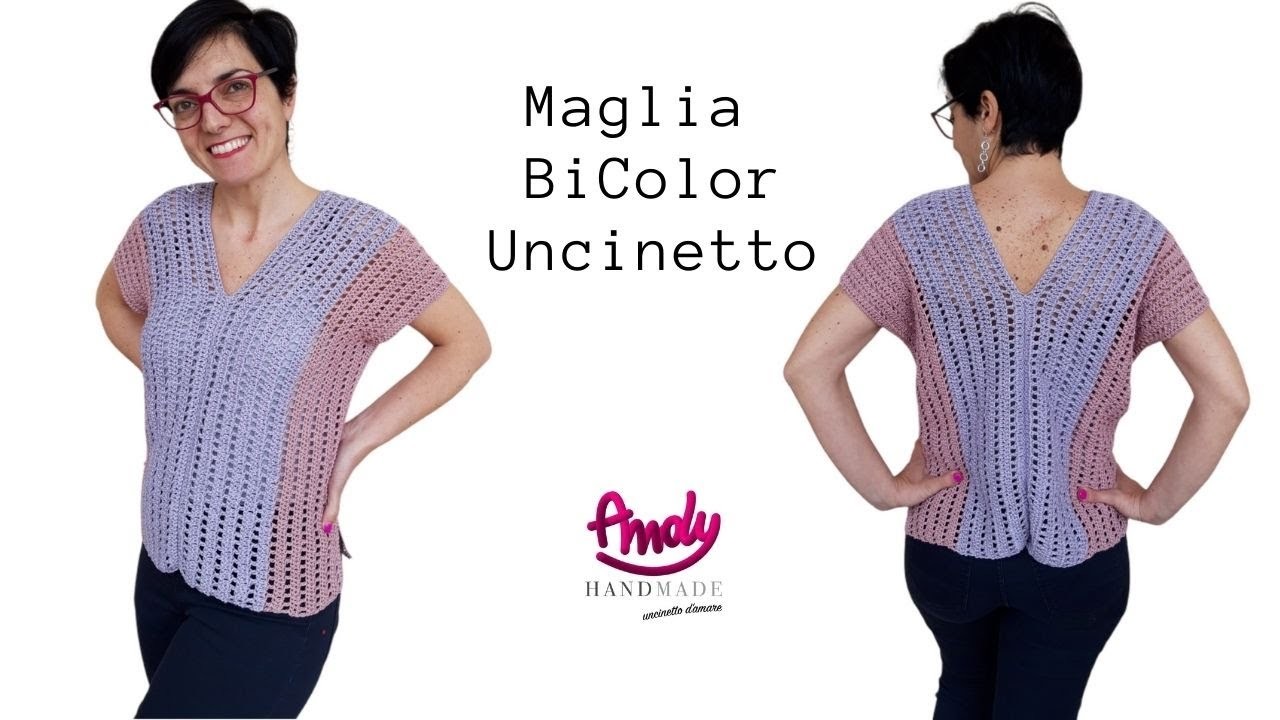 Tutorial Maglia Bicolor uncinetto facile