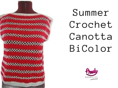 Tutorial Summer Crochet  canotta traforata bicolor