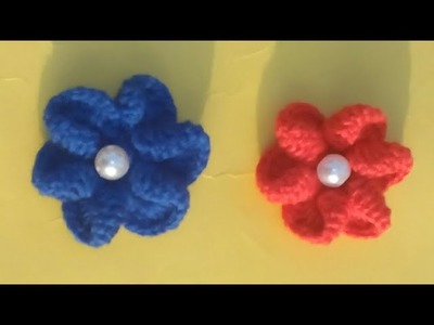 How to Crochet Beginner 3D Flower Tutorial.কুশিকাটার ফুল