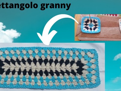 Tutorial granny rettangolare uncinetto rectangle fondo borsa bag bolso rectangulo tejido a crochet