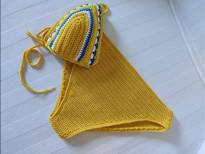 Bikini ad uncinetto - Modello giallo