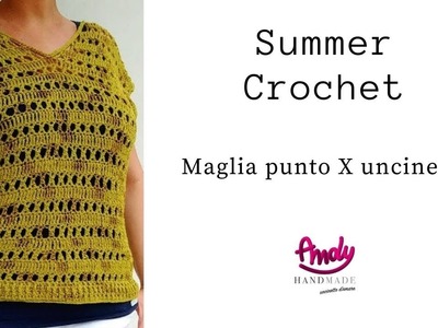 Tutorial Summer crochet Maglia punto X uncinetto