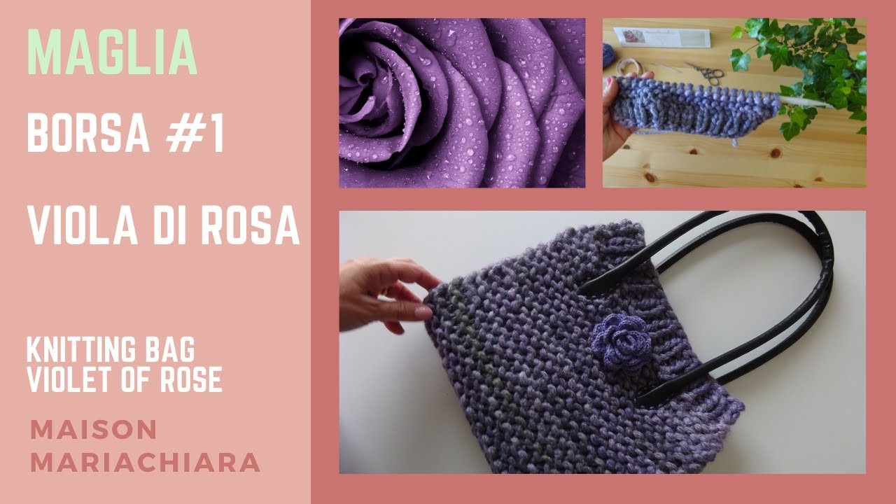 Maglia Borsa Viola di Rosa 1 di 4 Knitting Violet of  Rose Tejedo de Punto Bolsa maisonmariachiara