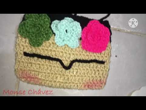 Bolsita cosmetiquera de Frida Kalo tejida a crochet lapicera paso a paso