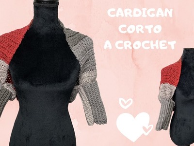 #crochetparaprincipiantes CARDIGAN CORTO A CROCHET SUPER FACIL.