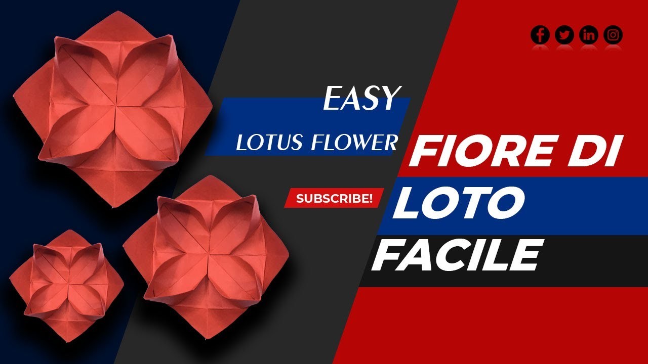 Facile Fiore di Loto Origami. Easy Origami Lotus Flower