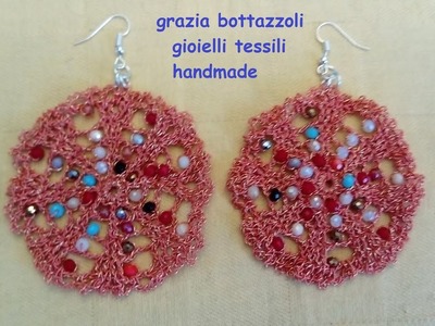 Orecchini in crochet nashville  gioielli tessili handmade