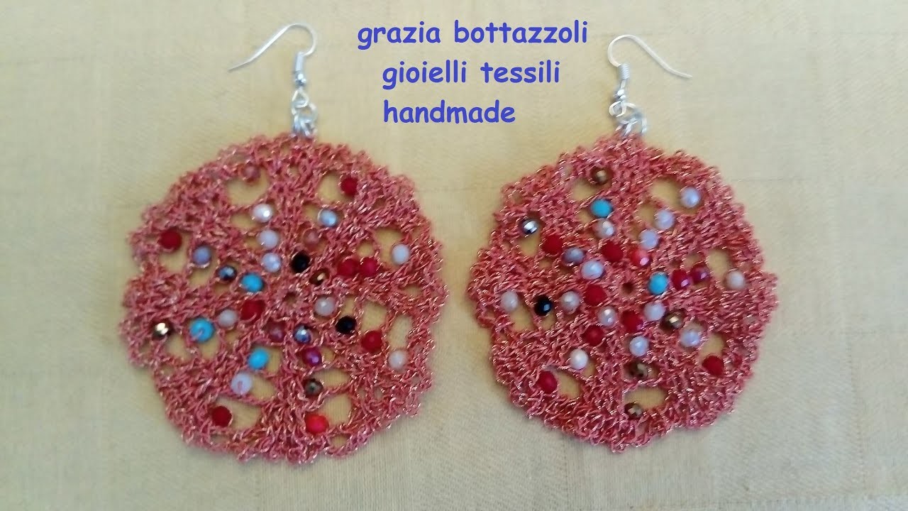 Orecchini in crochet nashville  gioielli tessili handmade