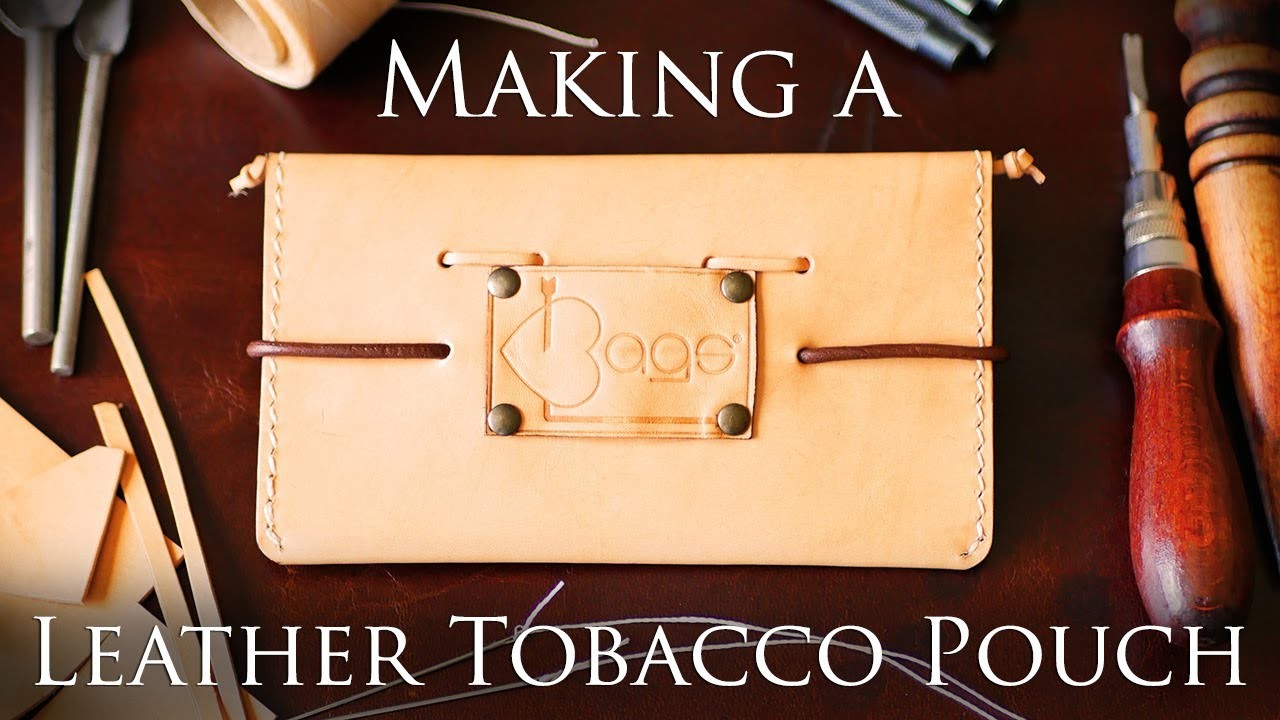 Making a leather Tobacco Pouch video tutorial DIY handmade in Italy