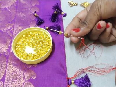 Saree Kuchu Normal Needle Grand Design !! Making Tutorial for Beginners !! Easy & Simple Design Idea