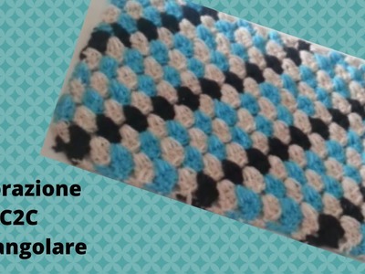 Tutorial punto granny uncinetto,lavorazione angolo ad angolo, C2C crochet, crochet corner to corner