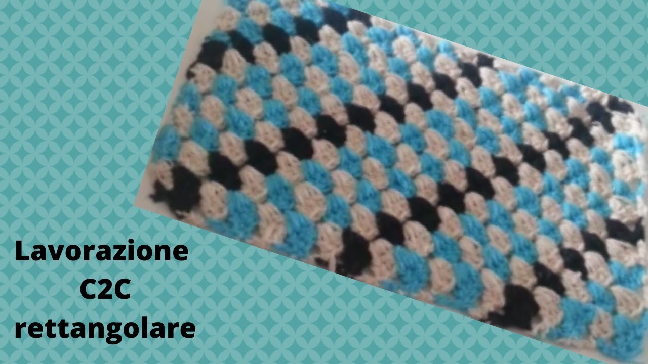 Tutorial punto granny uncinetto,lavorazione angolo ad angolo, C2C crochet, crochet corner to corner