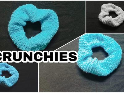 How to make crochet hair  Scrunchies Tutorial 2.crochet scrunchies. क्रोशिया हेर रबर