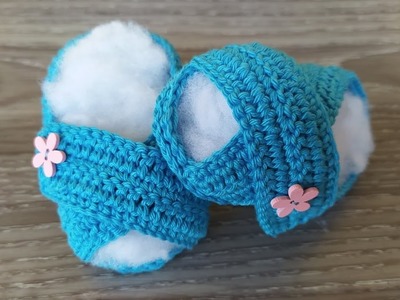 Sandali neonato Uncinetto taglia 3-6 mesi ???????? Sandalias Bebè Crochet ???? Crochet Baby Sandals Tutorial