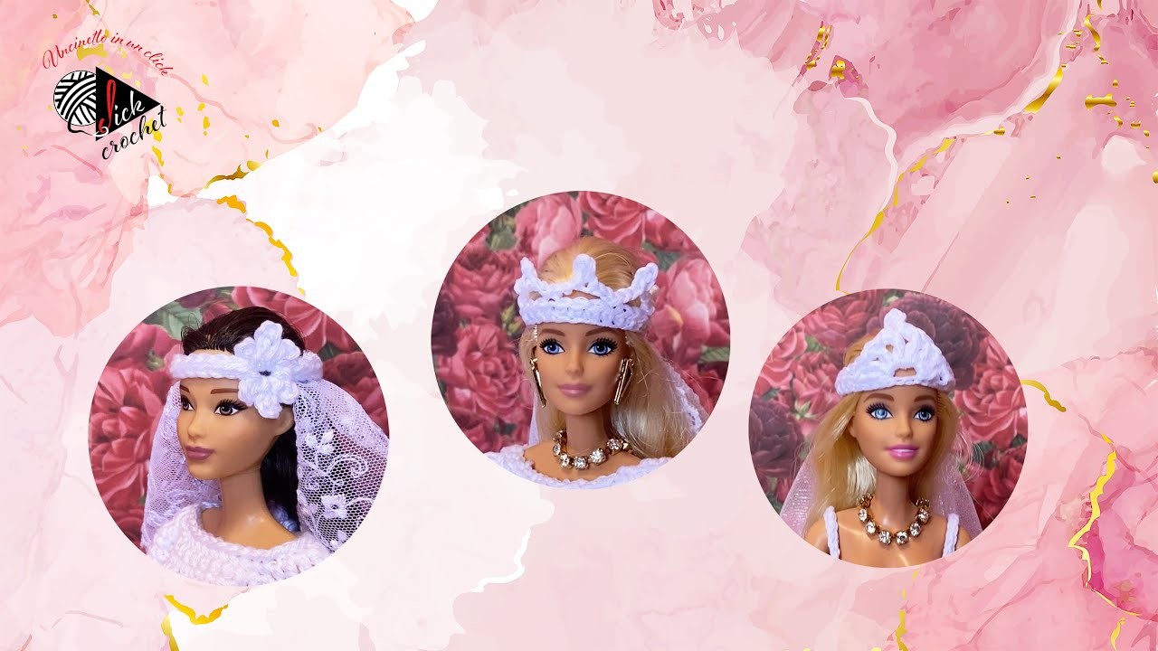 TUTORIAL UNCINETTO BARBIE ACCESSORI SPOSA CORONCINE