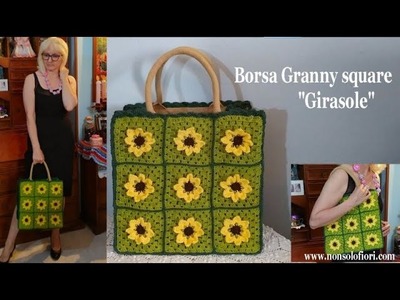 Borsa Granny Square "Girasole" - crochet bag #borsauncinetto #borsagrannysquare #borsaiuta #girasole