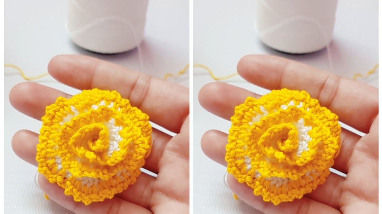 How to make crochet easy flower কুরুশকারটার ফুল তৈরি.Crochet flower make.Samira'scraftingdream.