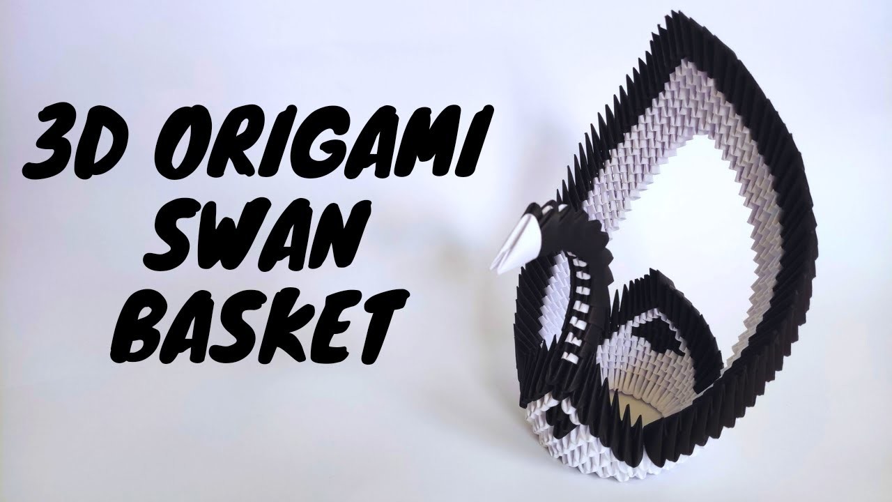 3D origami SWAN BASKET | How to make a modular swan