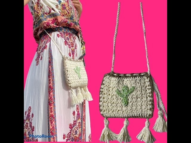 Borsa porta telefono boho chic ad uncinetto tutorial