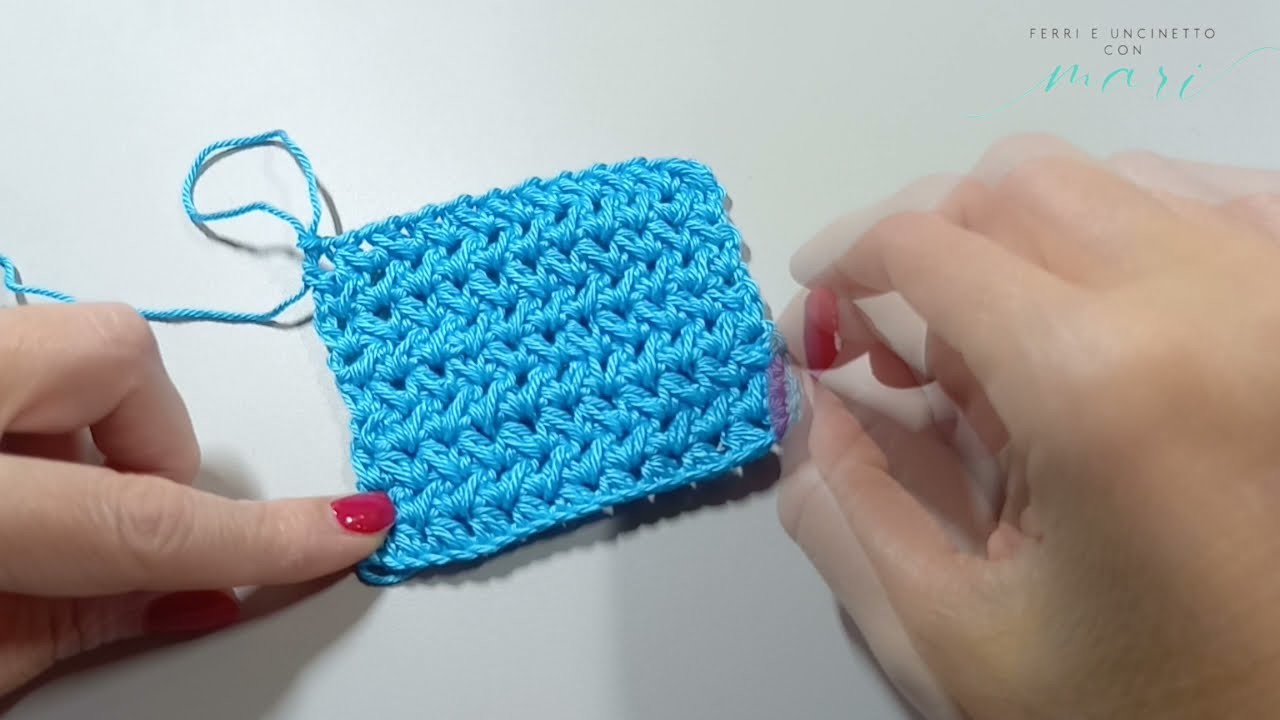 Mezza maglia alta appaiata tutorial uncinetto.crochet ????Ferri e uncinetto con Mari????