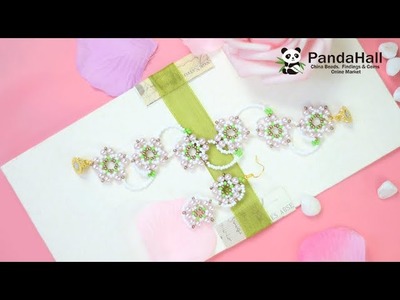 【Pandahall DIY】Braccialetto di perline a forma di fiore delicato. Flower seed bead bracelet