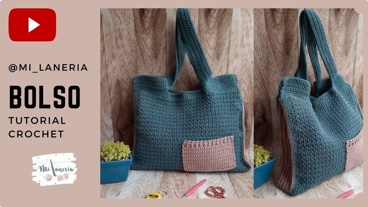 Como tejer un Bolso a Crochet - Mi laneria crochet