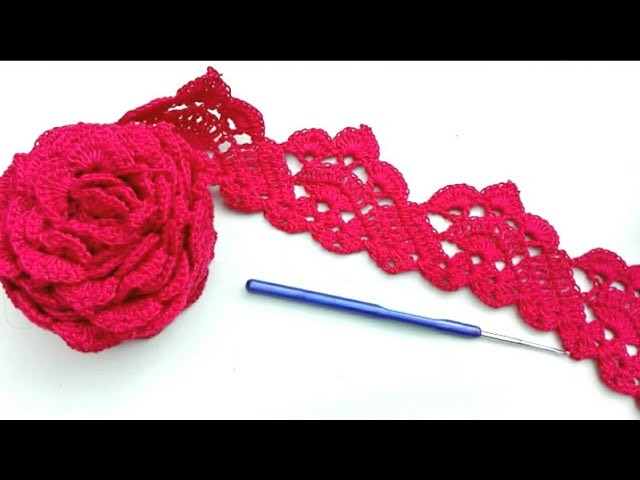 Crochet Very Easy Lace Pattern In Bangla- কুশিকাটার লেস - How To Crochet Easy Lace Ribbon - lace