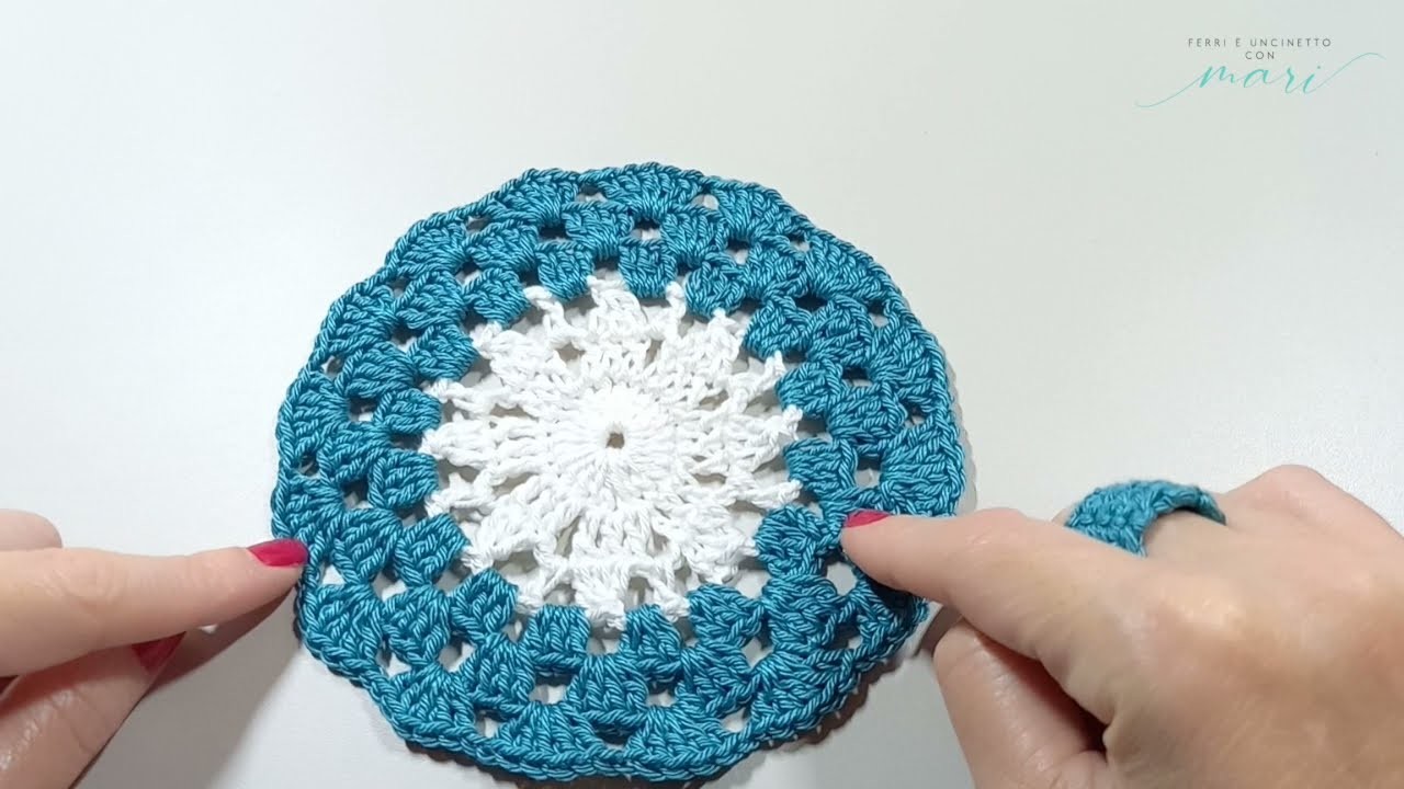 Piastrella disco Dalia tutorial uncinetto.crochet ????Ferri e uncinetto con Mari????