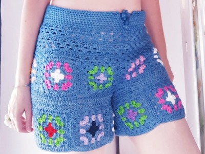 Crochet- Granny jeans pantaloncini