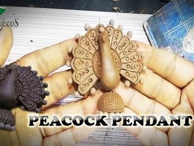 MDL PNDT : 0001  Terracotta Peacock Pendant #KuteKammals #TerracottaTutorials #ExtrasAviyal