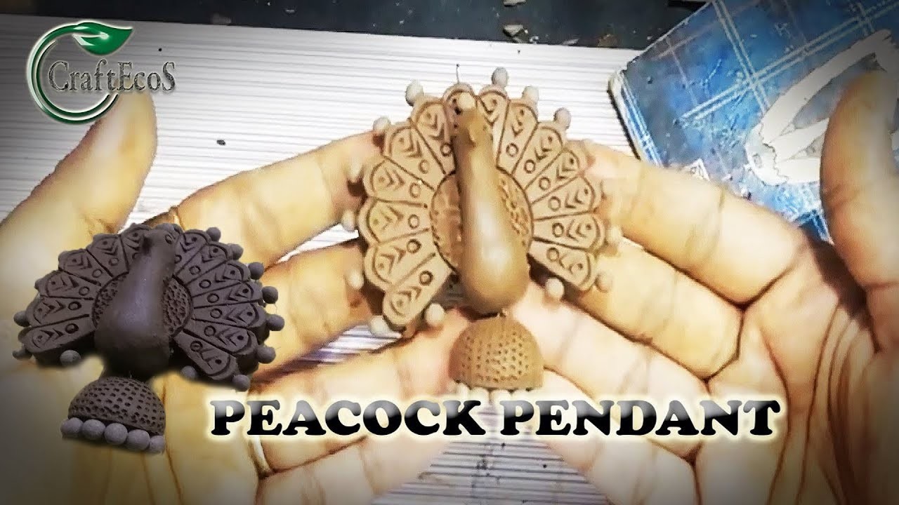 MDL PNDT : 0001  Terracotta Peacock Pendant #KuteKammals #TerracottaTutorials #ExtrasAviyal